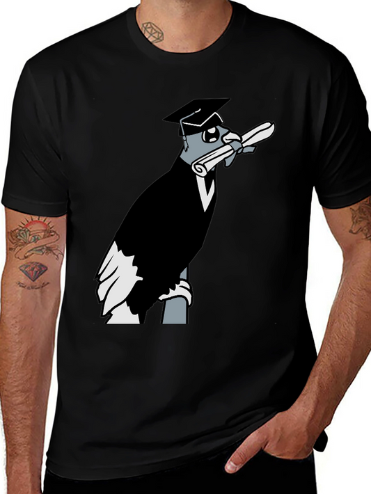 Graduation Crow Graphic Tee - Black