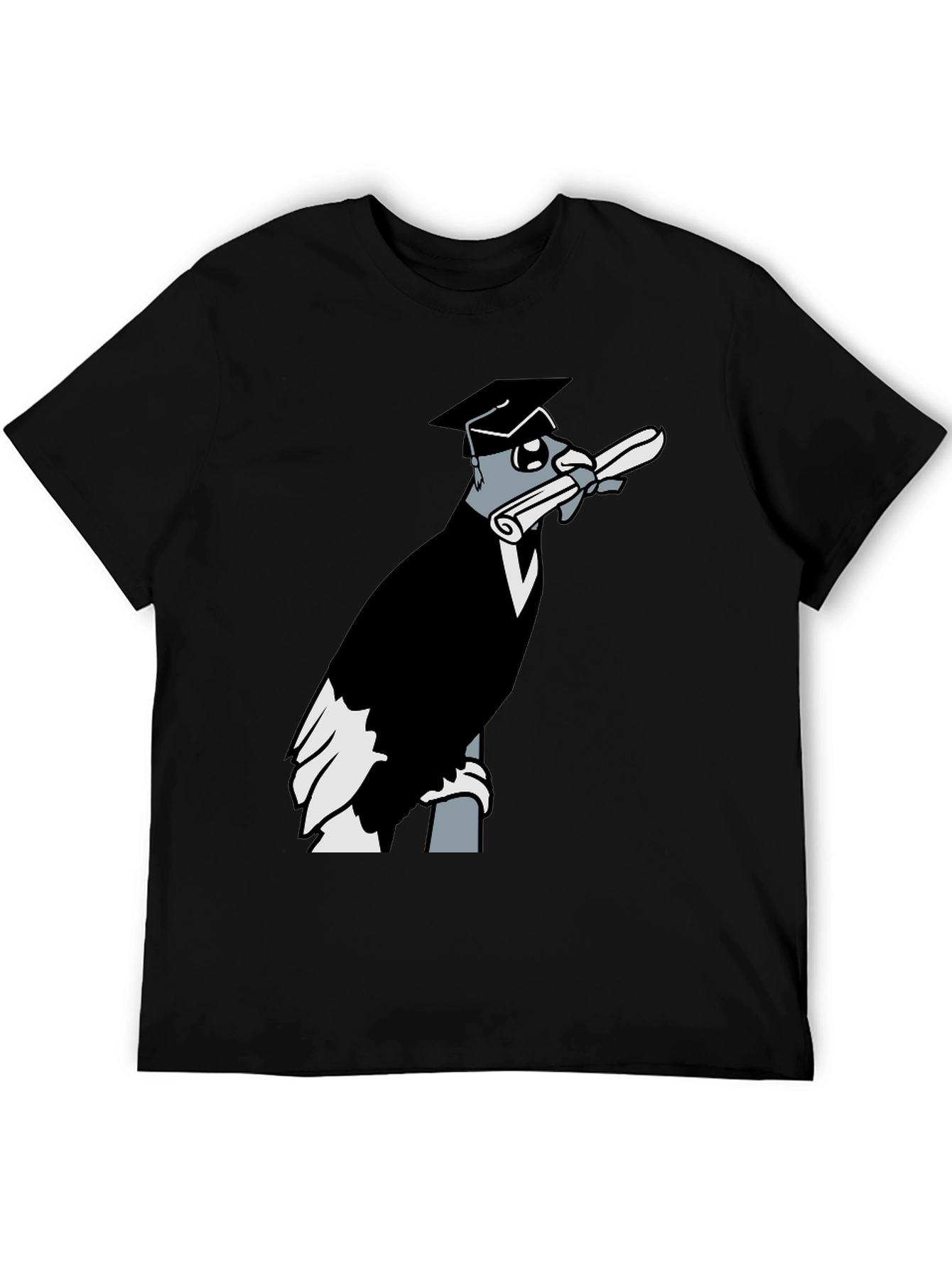 Graduation Crow Graphic Tee - Black