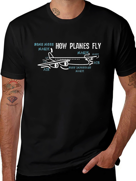 Funny How Planes Fly T-Shirt - Magic Air Airplane Tee