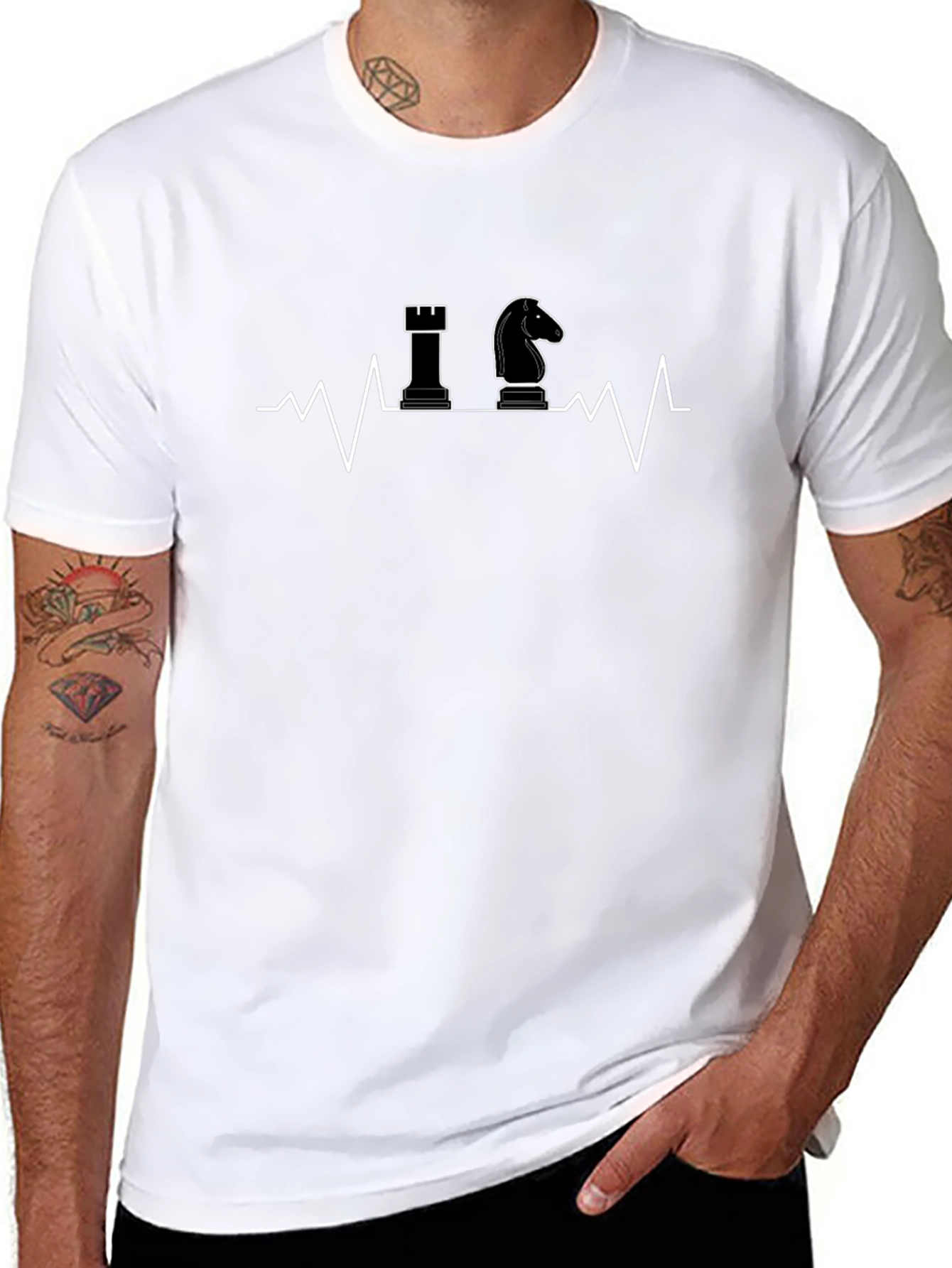 Chess Heartbeat Graphic Tee - Stylish & Unique