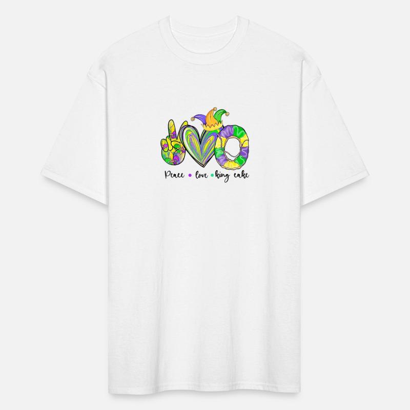Peace Love King Cake Mardi Gras Men Women Kids