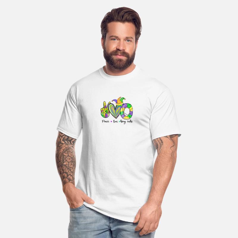 Peace Love King Cake Mardi Gras Men Women Kids