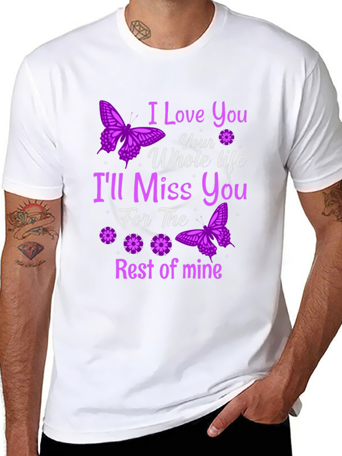 I Love You Memorial Butterfly Graphic T-Shirt