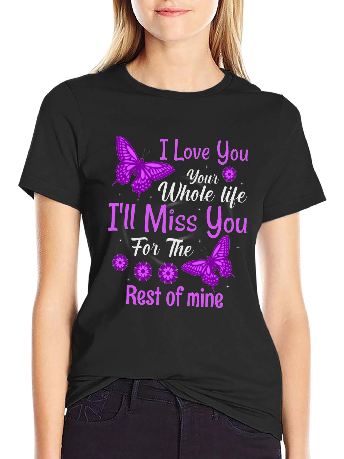 I Love You Memorial Butterfly Graphic T-Shirt