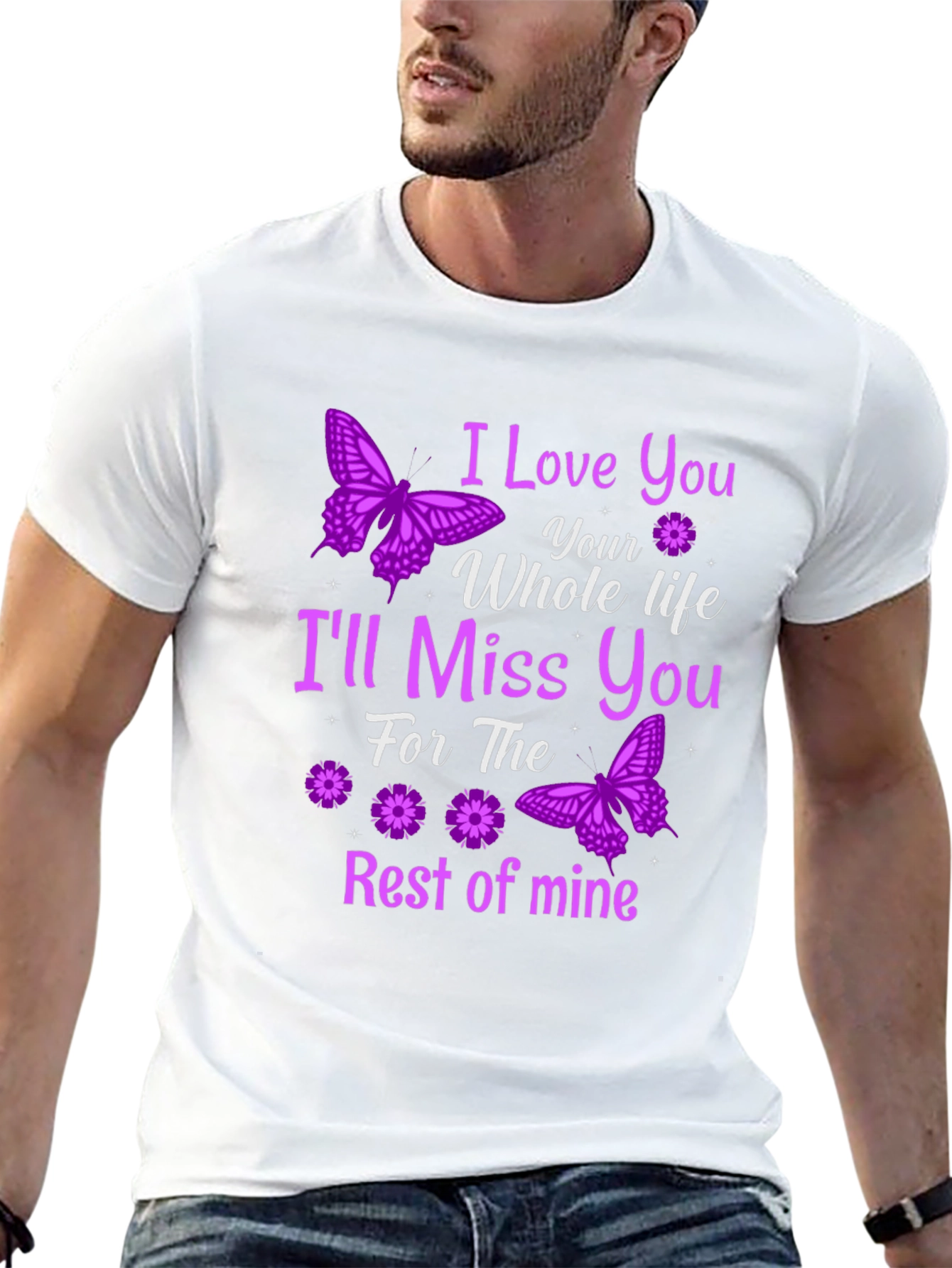 I Love You Memorial Butterfly Graphic T-Shirt