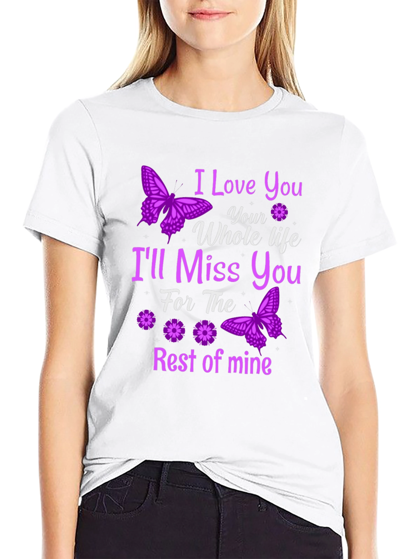 I Love You Memorial Butterfly Graphic T-Shirt