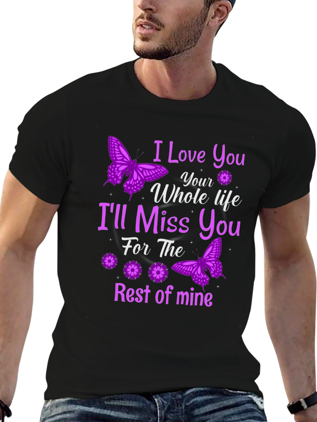 I Love You Memorial Butterfly Graphic T-Shirt