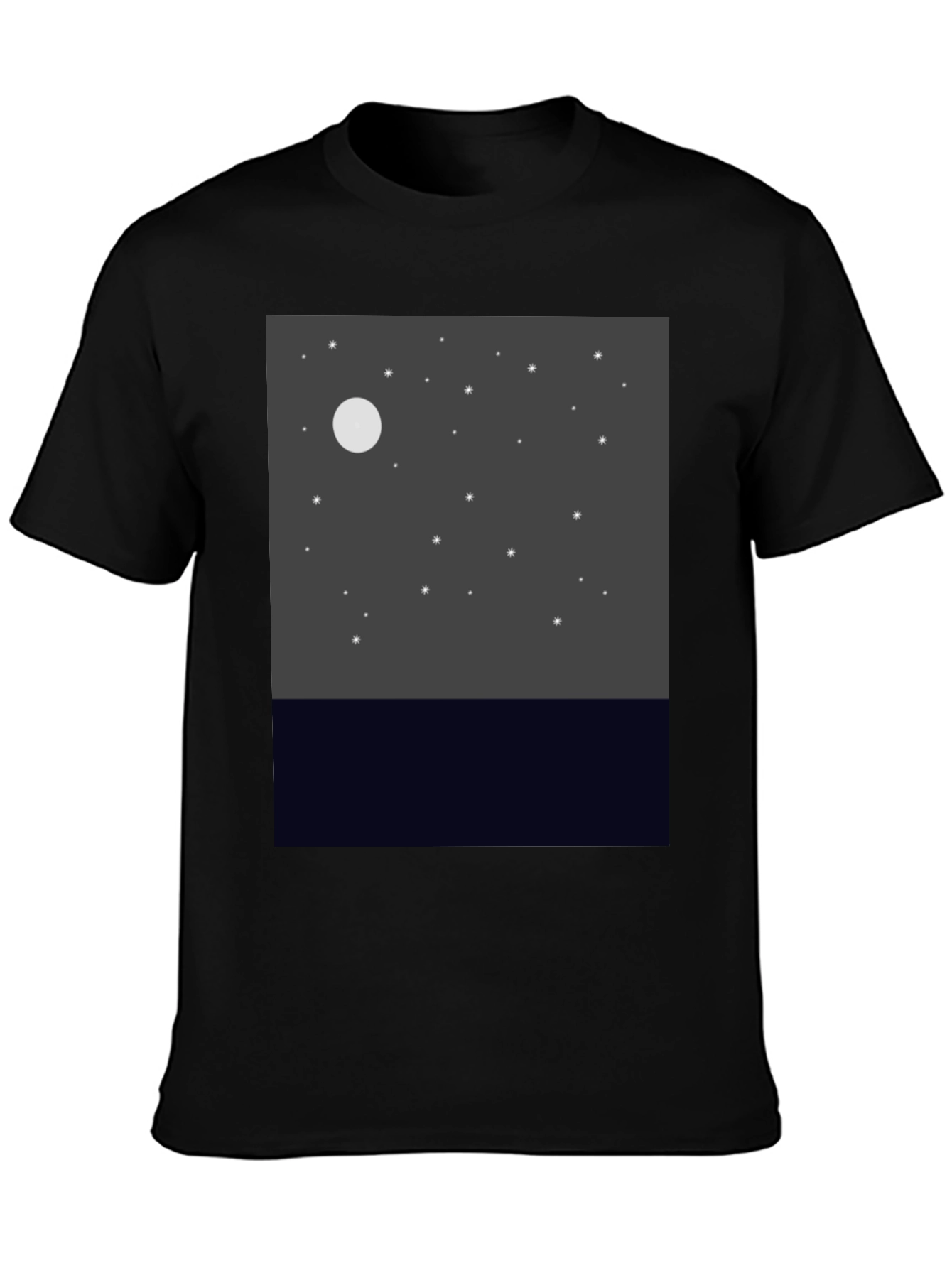 Night Sky Graphic Tee - Black Cotton Comfort