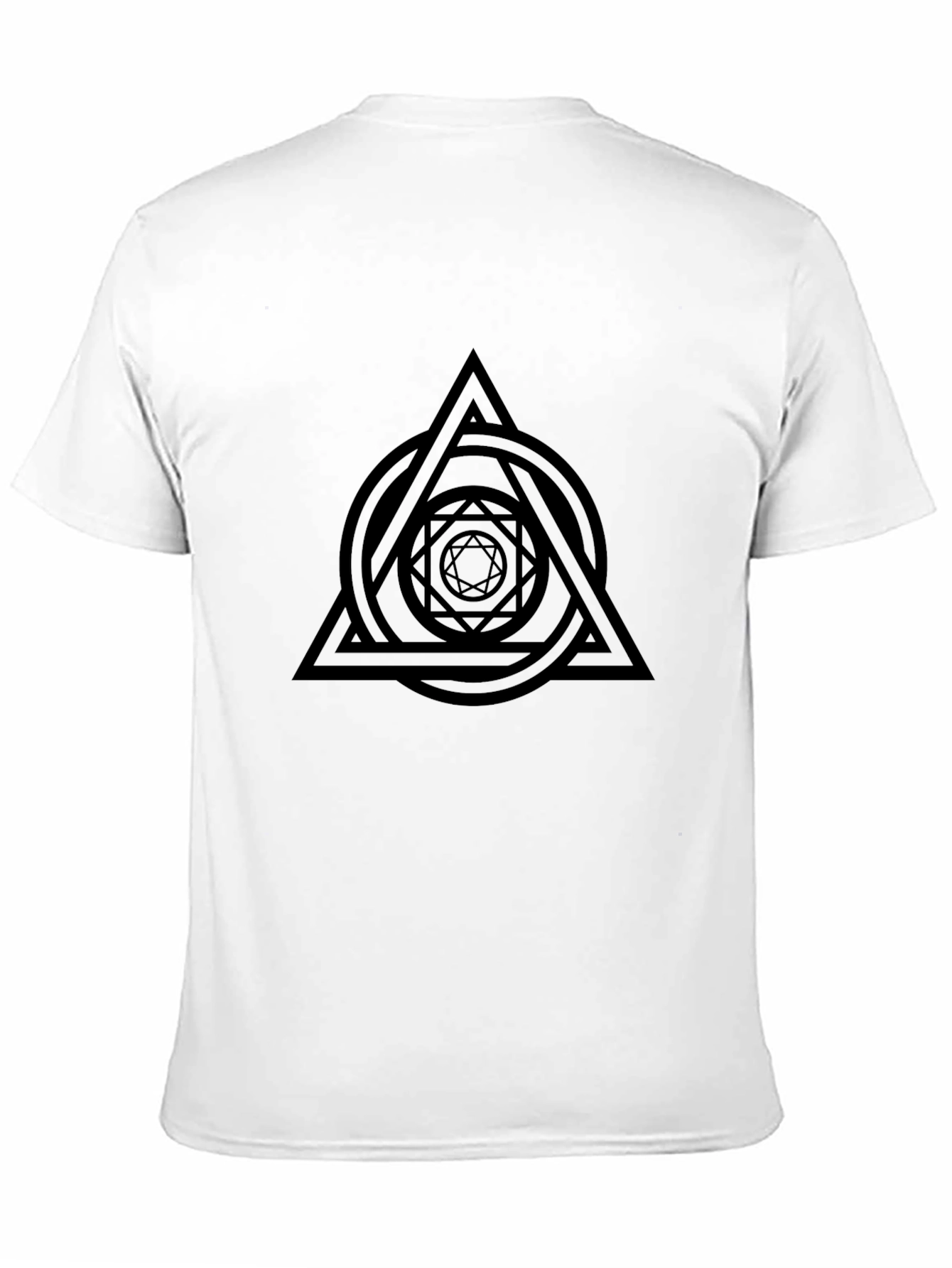 Geometric Symbol Graphic Black T-Shirt