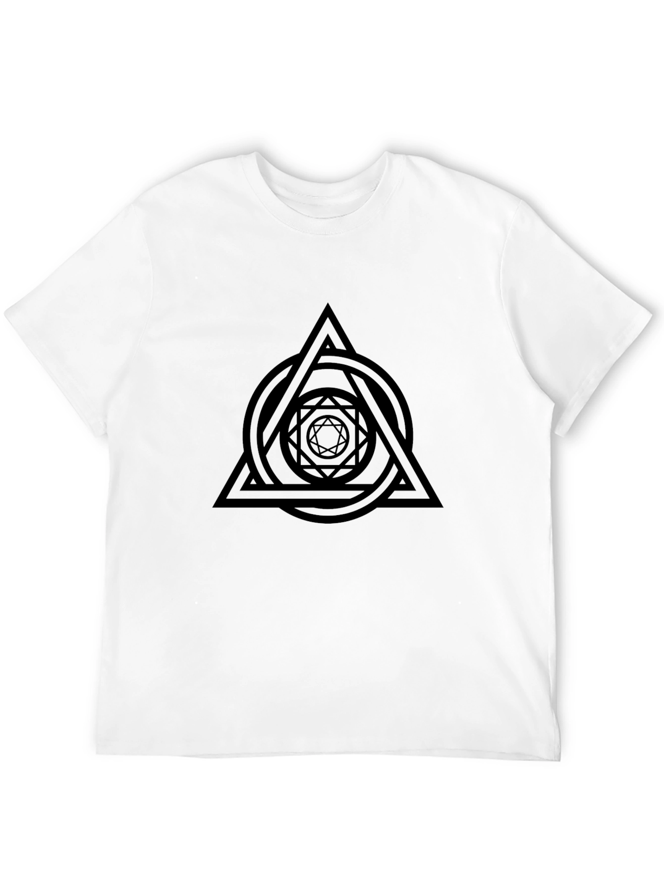 Geometric Symbol Graphic Black T-Shirt