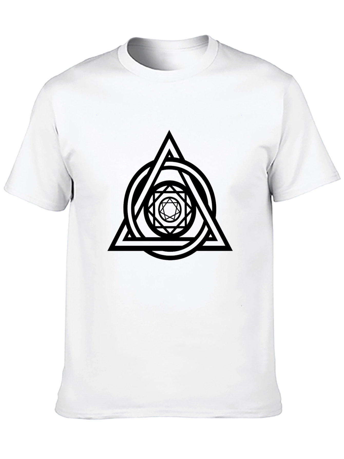 Geometric Symbol Graphic Black T-Shirt