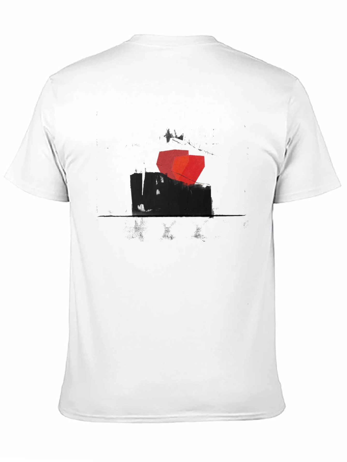 Abstract Geometric Graphic Print Black T-Shirt