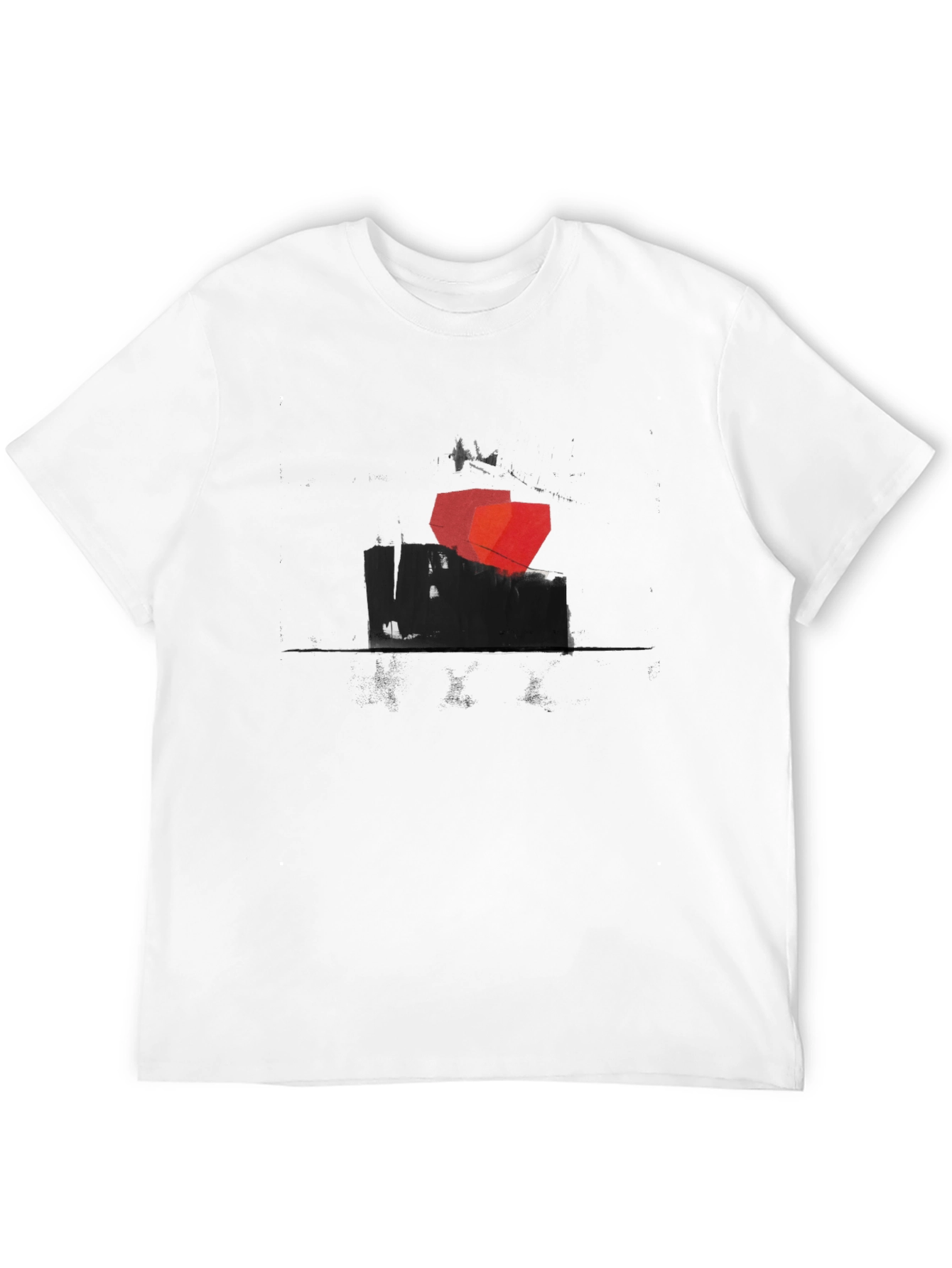 Abstract Geometric Graphic Print Black T-Shirt