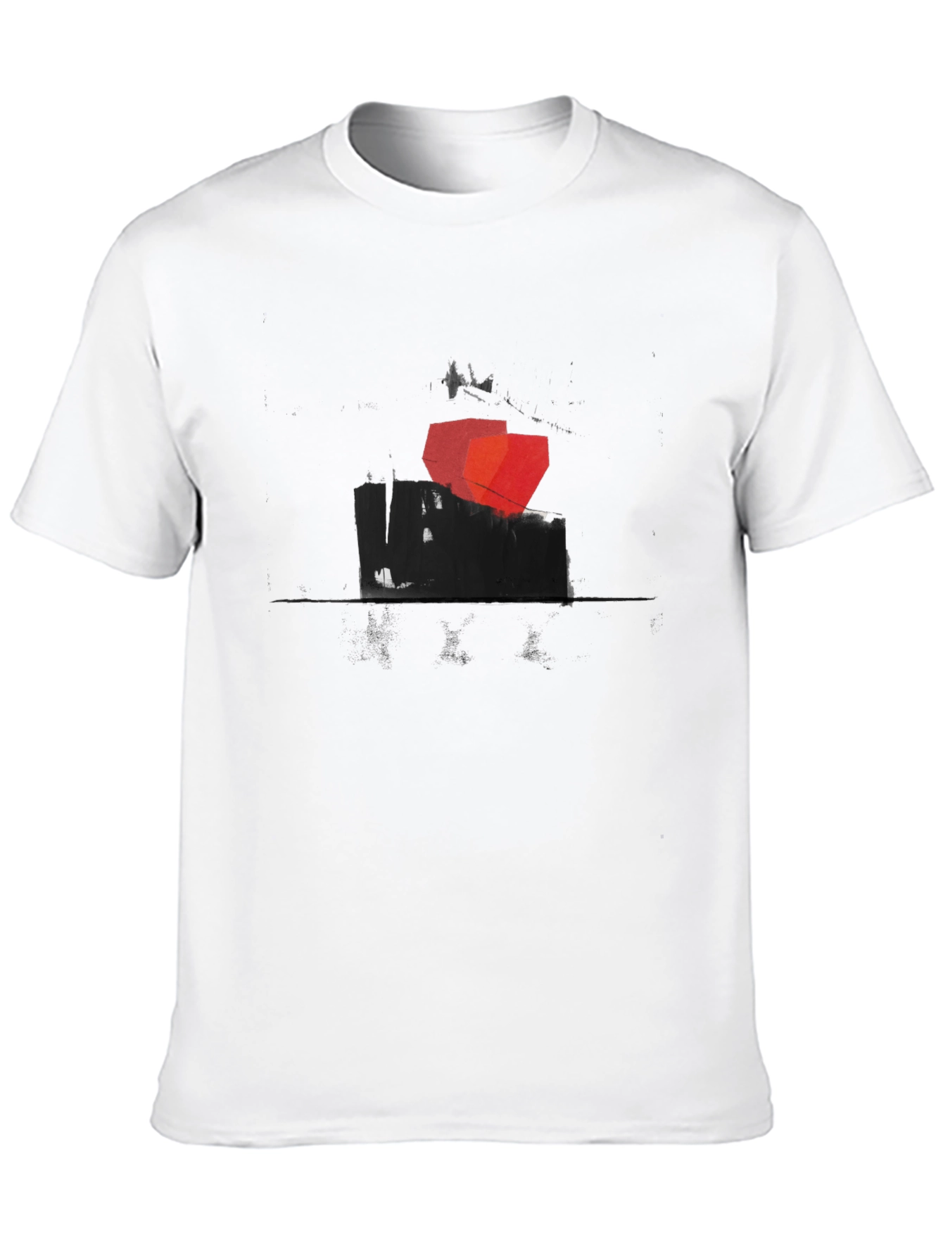 Abstract Geometric Graphic Print Black T-Shirt