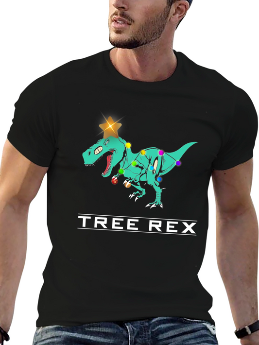 Festive Dino Tee - Tree Rex Holiday Humor T-Shirt