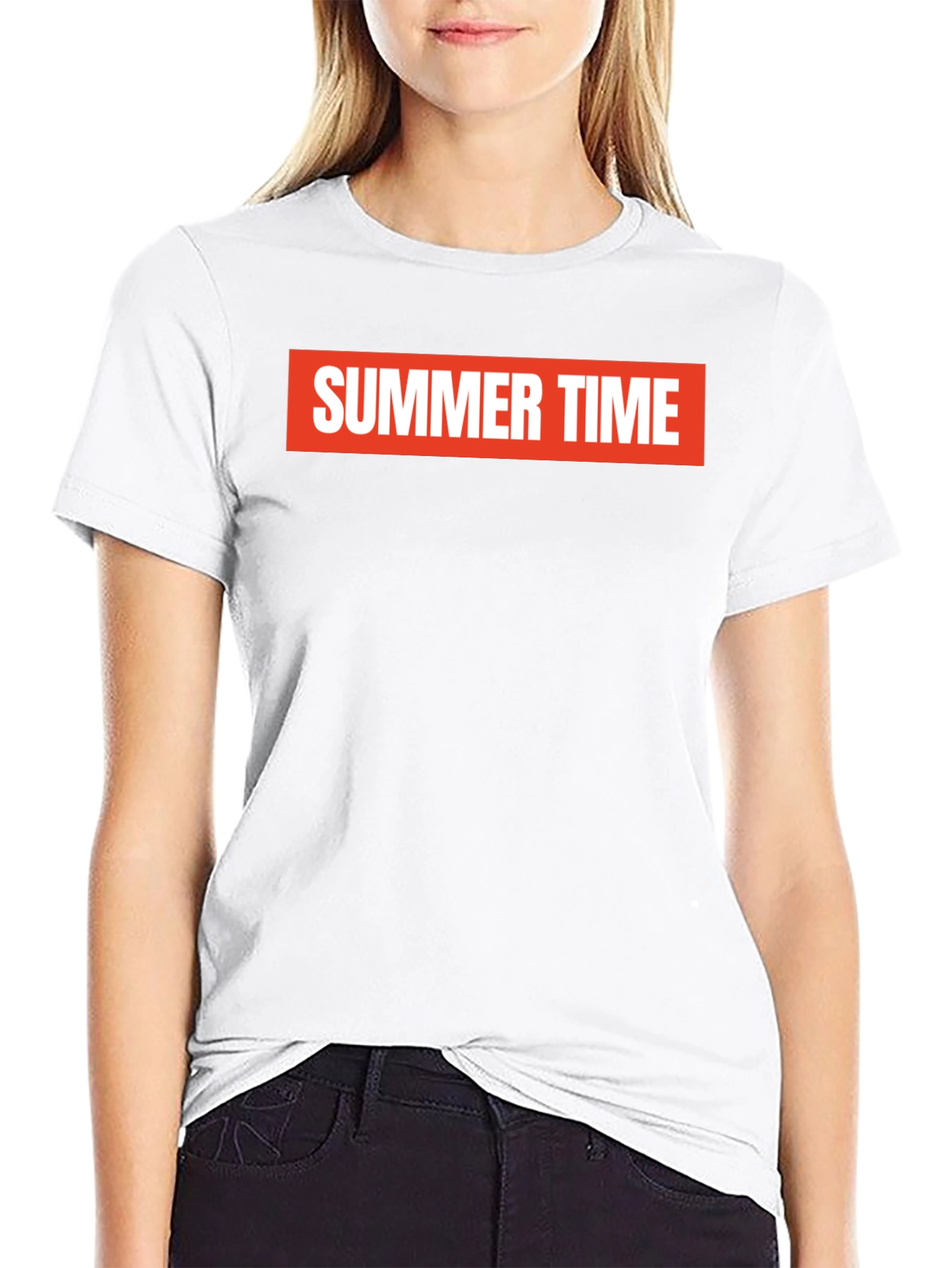Summer Time Graphic Tee - Bold Red on Black