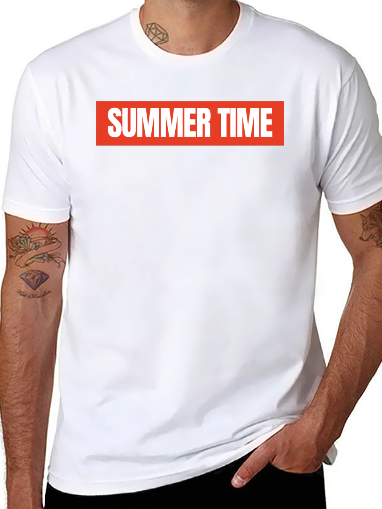 Summer Time Graphic Tee - Bold Red on Black
