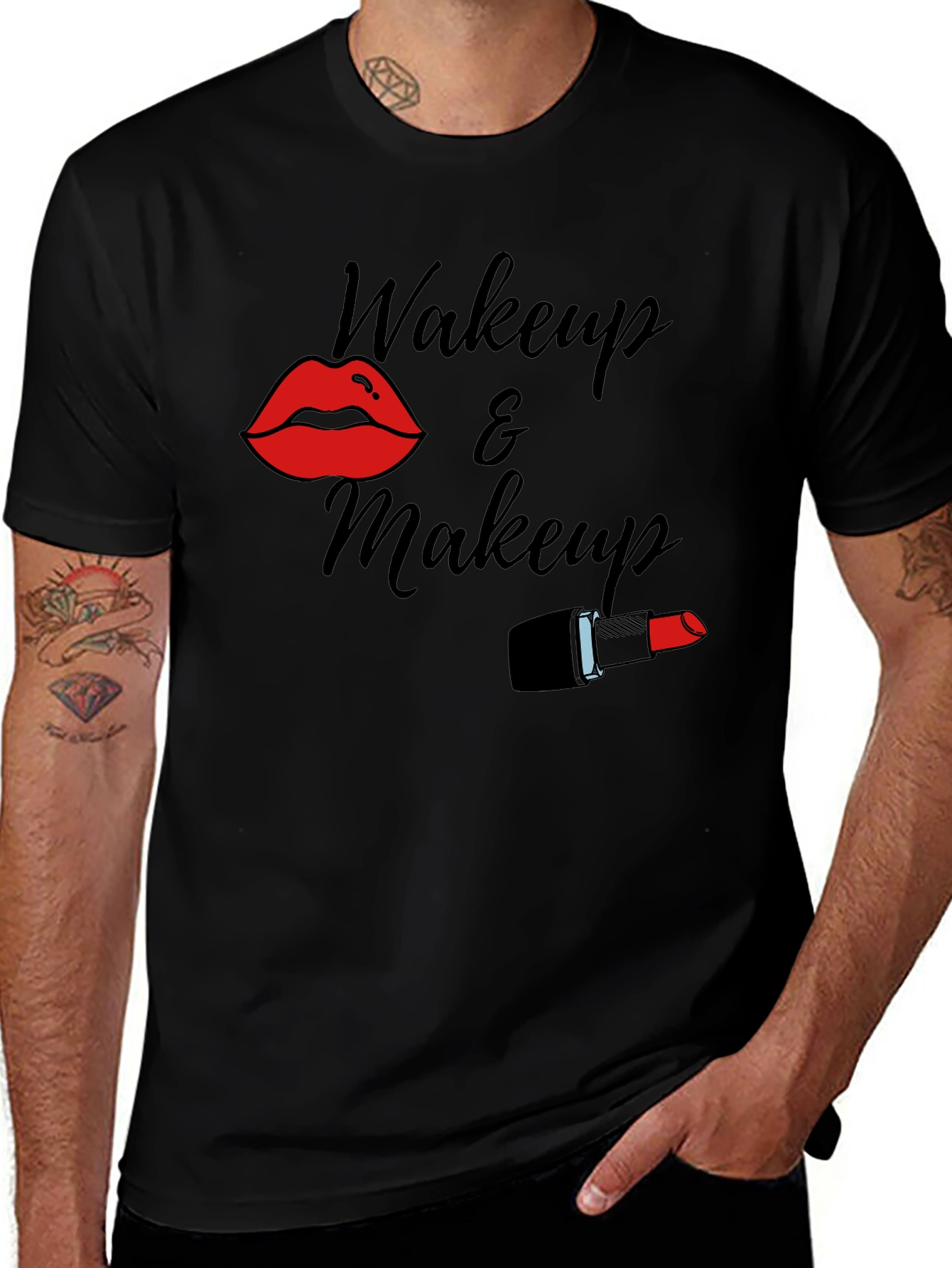 Wakeup & Makeup T-Shirt - Stylish Graphic Tee