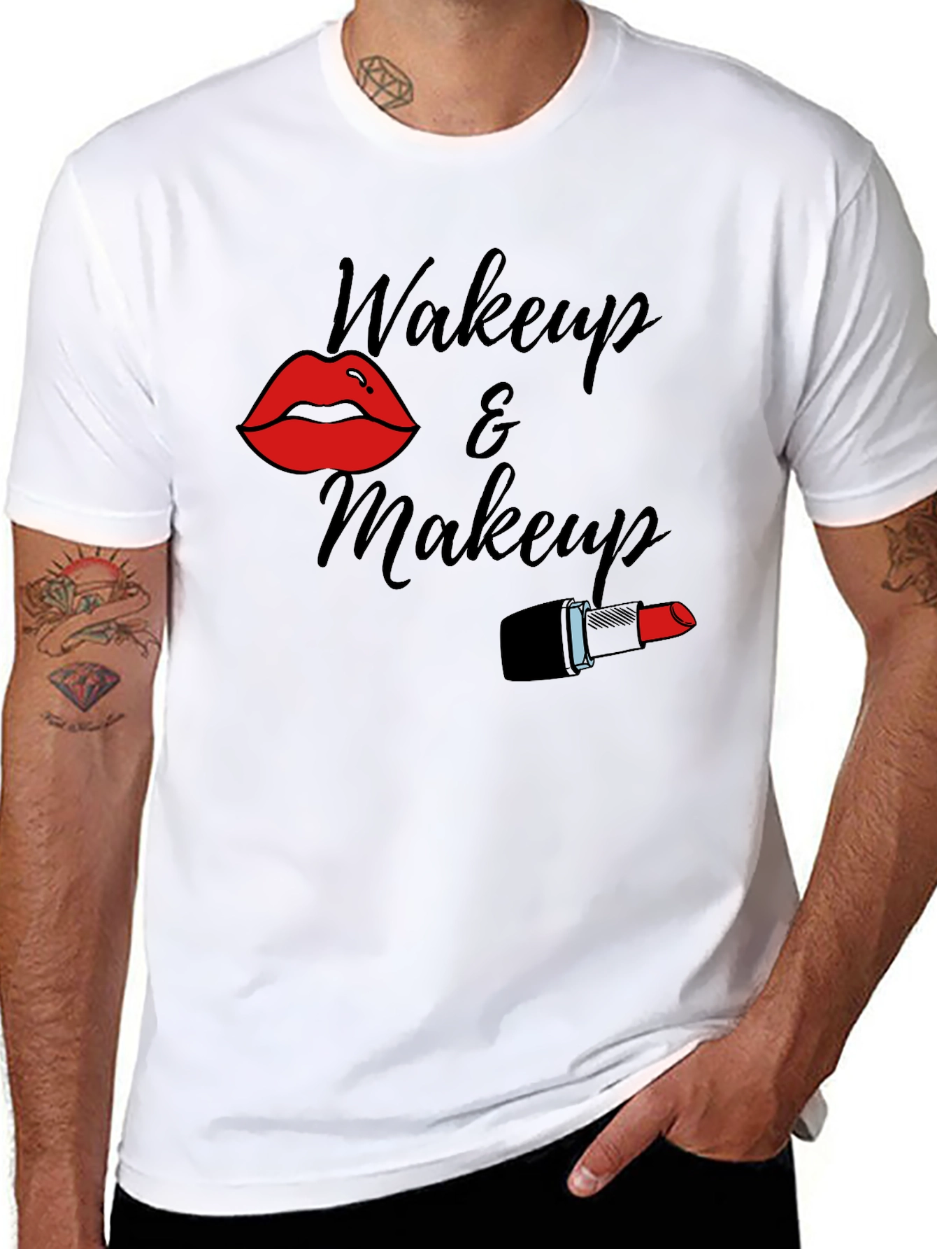 Wakeup & Makeup T-Shirt - Stylish Graphic Tee
