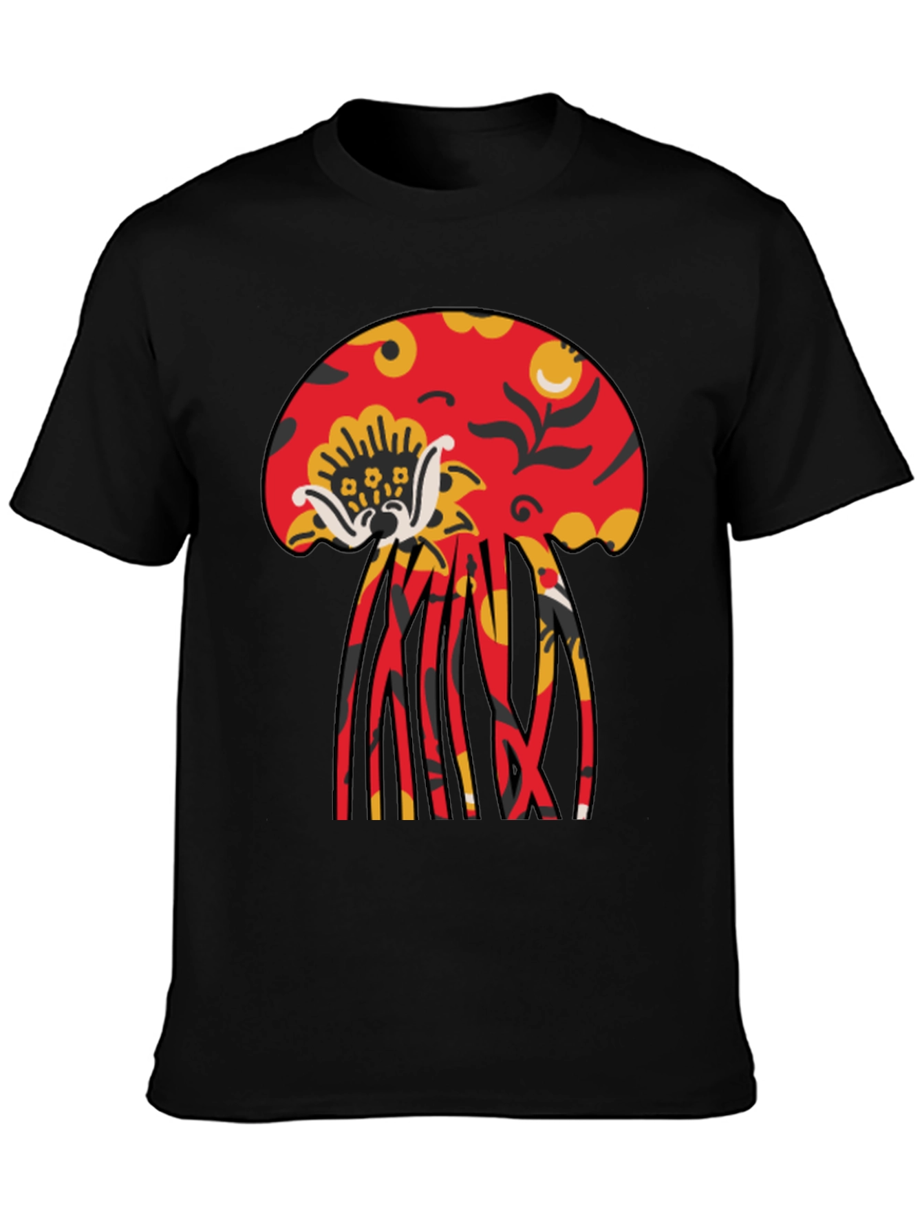 Bold Jellyfish Graphic Black T-Shirt