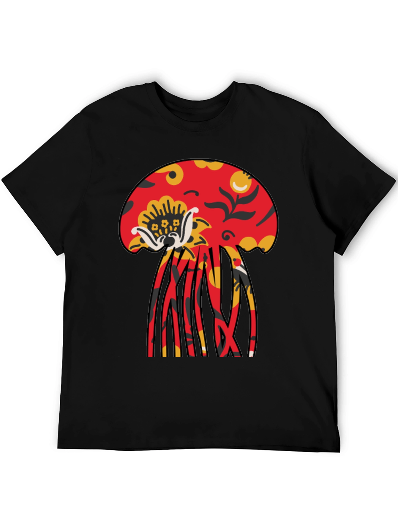 Bold Jellyfish Graphic Black T-Shirt
