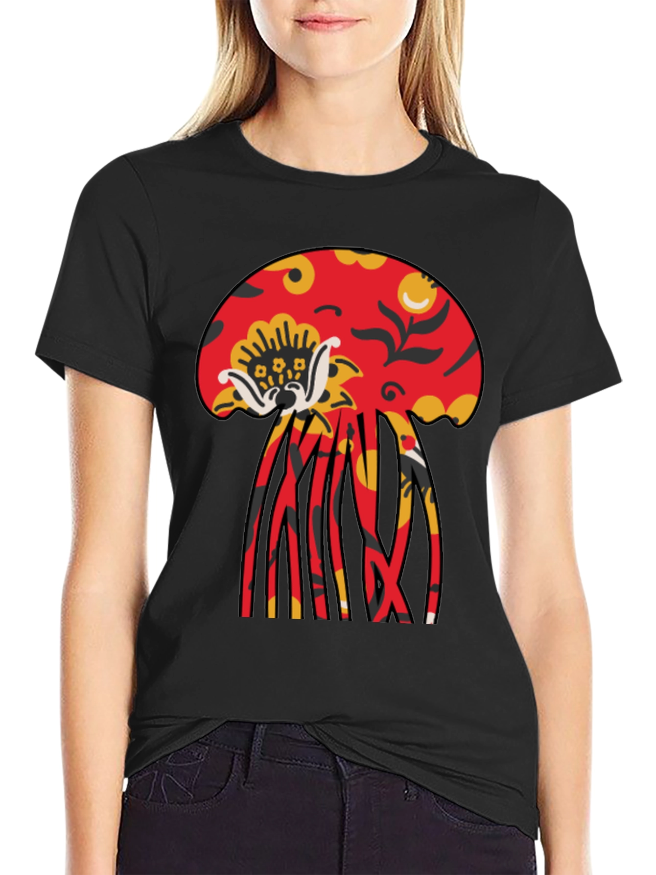 Bold Jellyfish Graphic Black T-Shirt