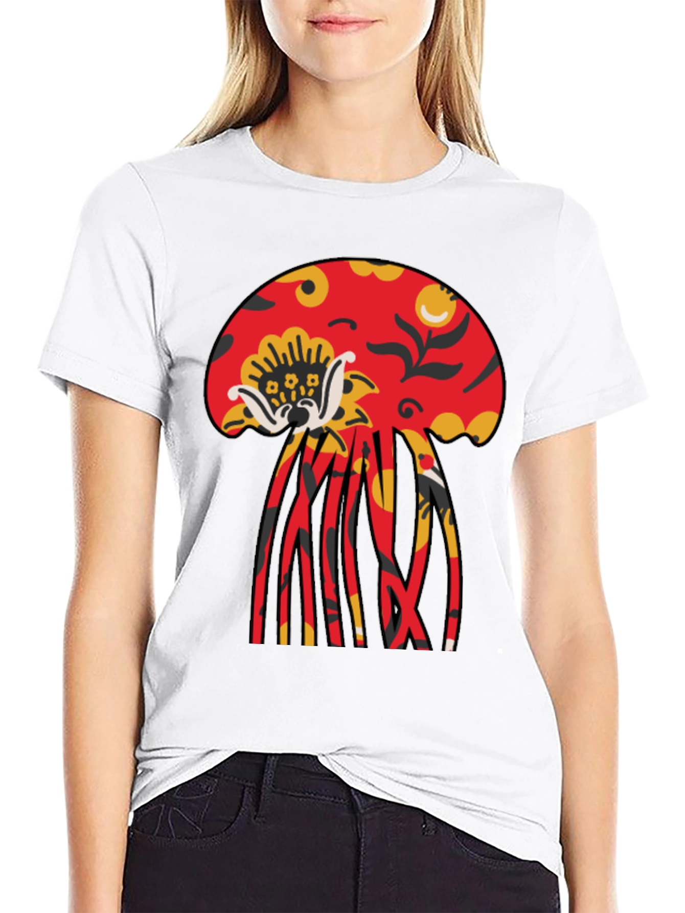 Bold Jellyfish Graphic Black T-Shirt