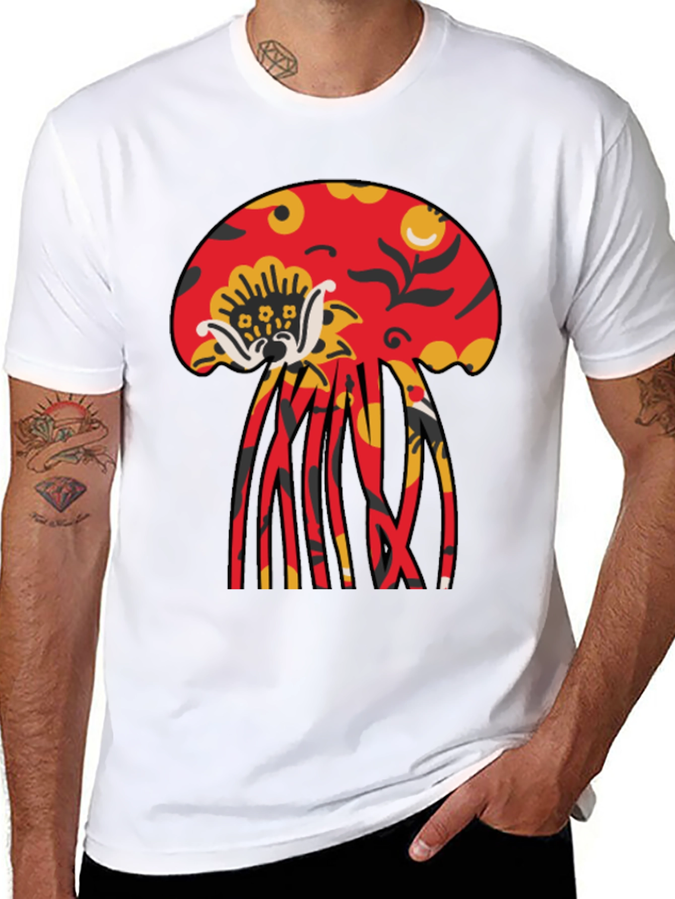 Bold Jellyfish Graphic Black T-Shirt