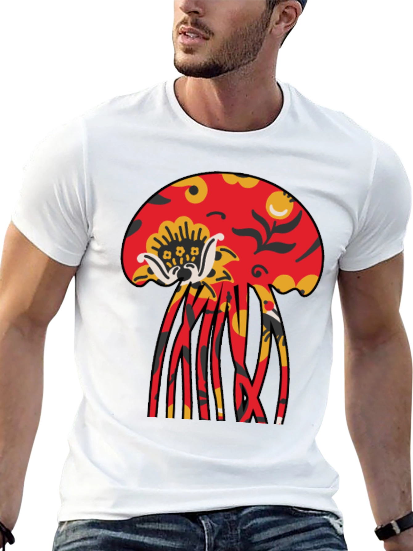 Bold Jellyfish Graphic Black T-Shirt