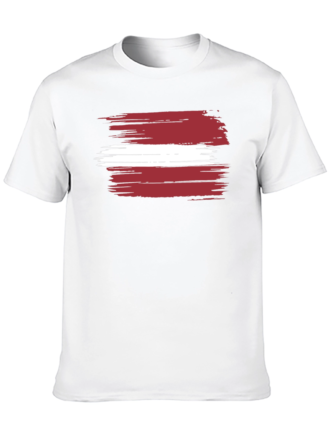 Latvia Flag Brushstroke T-Shirt - Black Tee