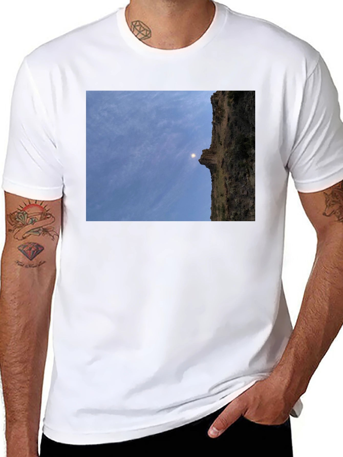 Cliffside Scene Black T-Shirt