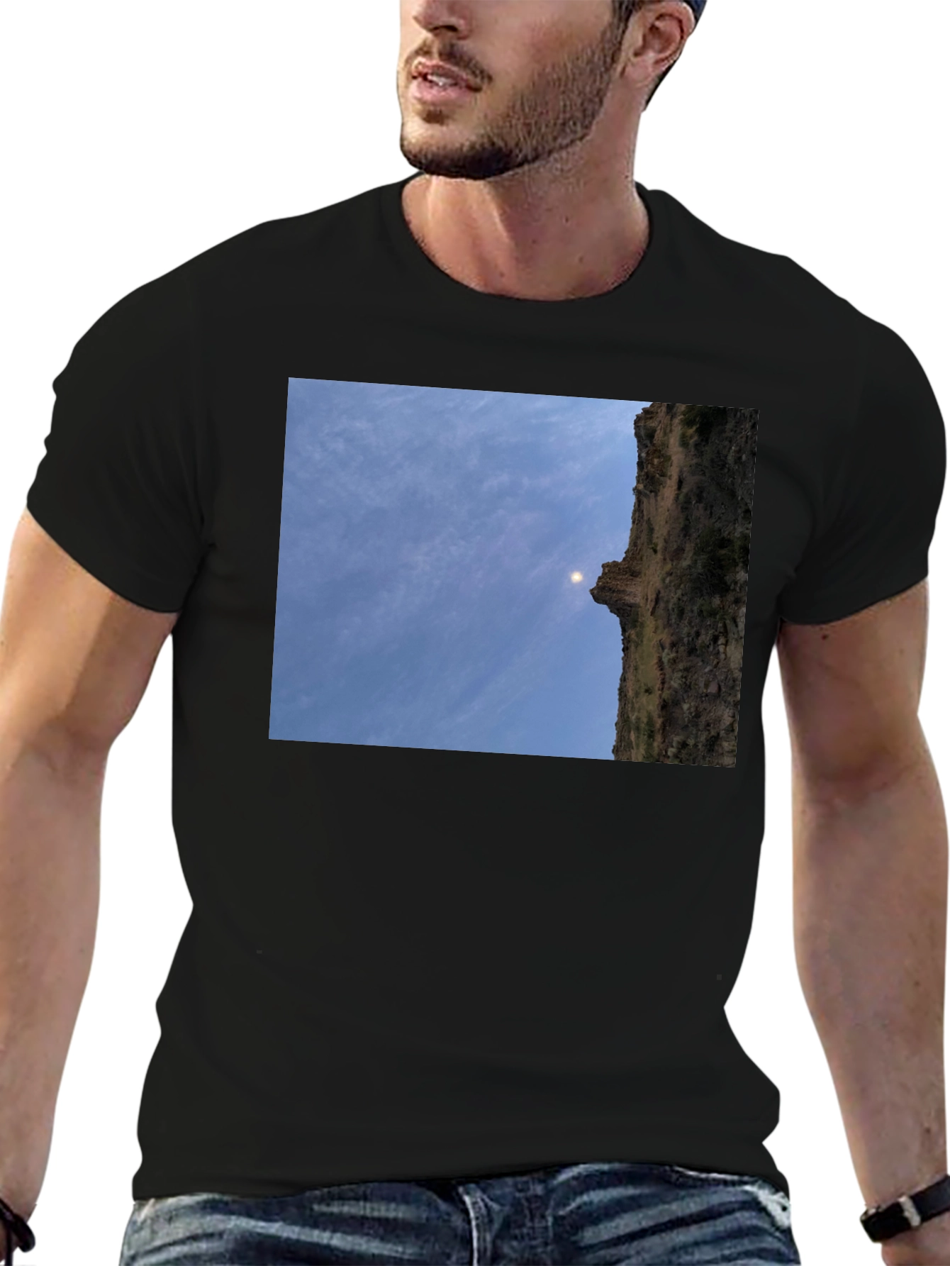 Cliffside Scene Black T-Shirt
