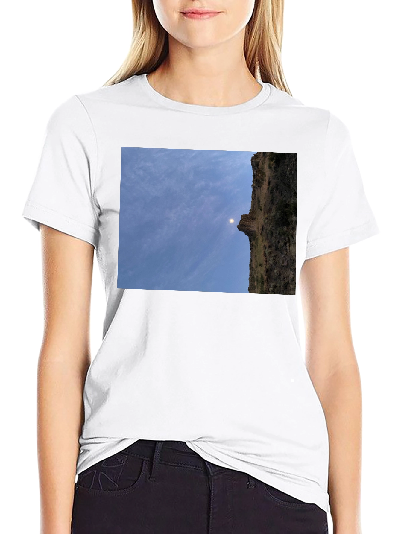 Cliffside Scene Black T-Shirt