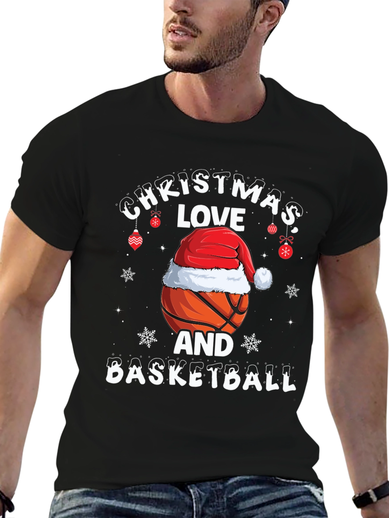 Christmas Basketball T-Shirt: Holiday Love Tee