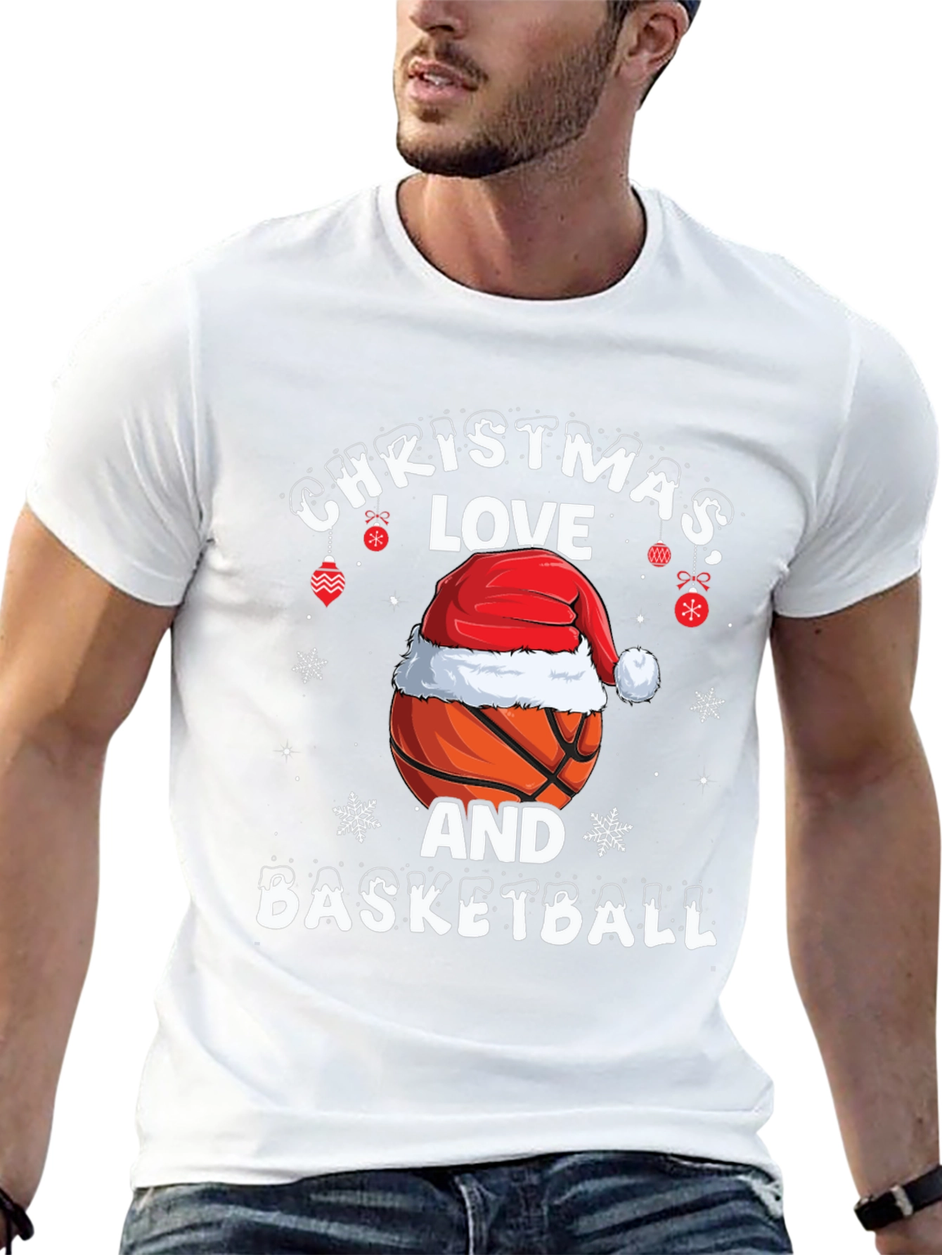 Christmas Basketball T-Shirt: Holiday Love Tee