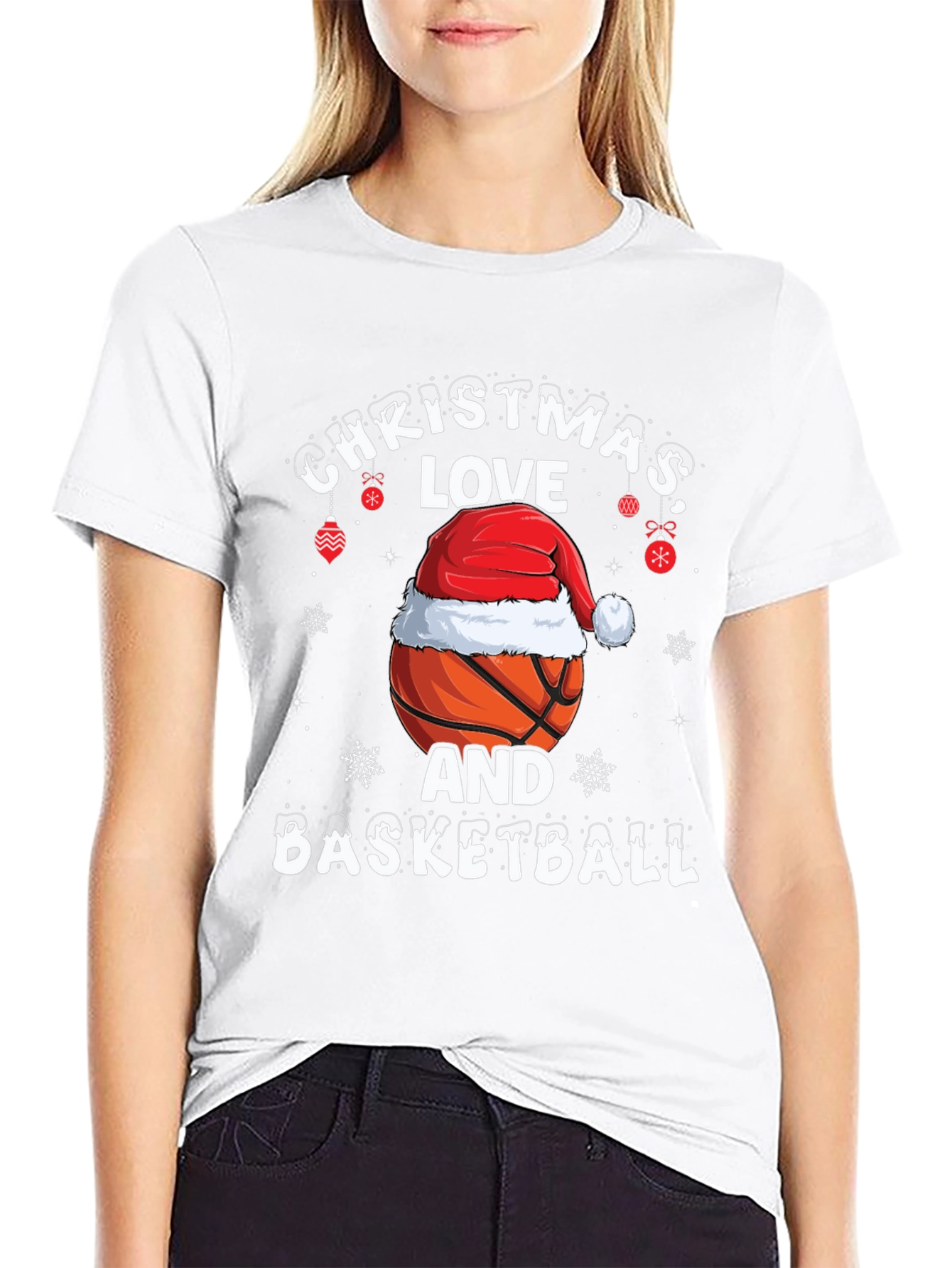 Christmas Basketball T-Shirt: Holiday Love Tee