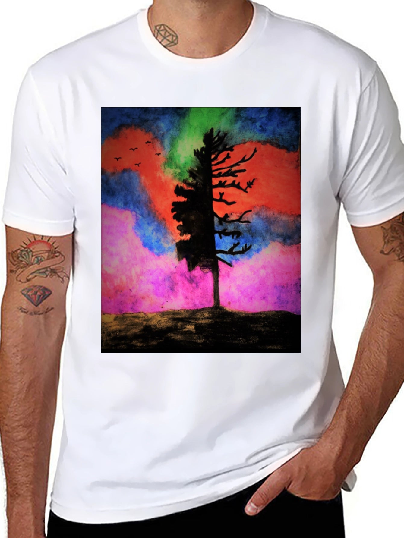 Abstract Tree Graphic T-Shirt - Nature Inspired Tee