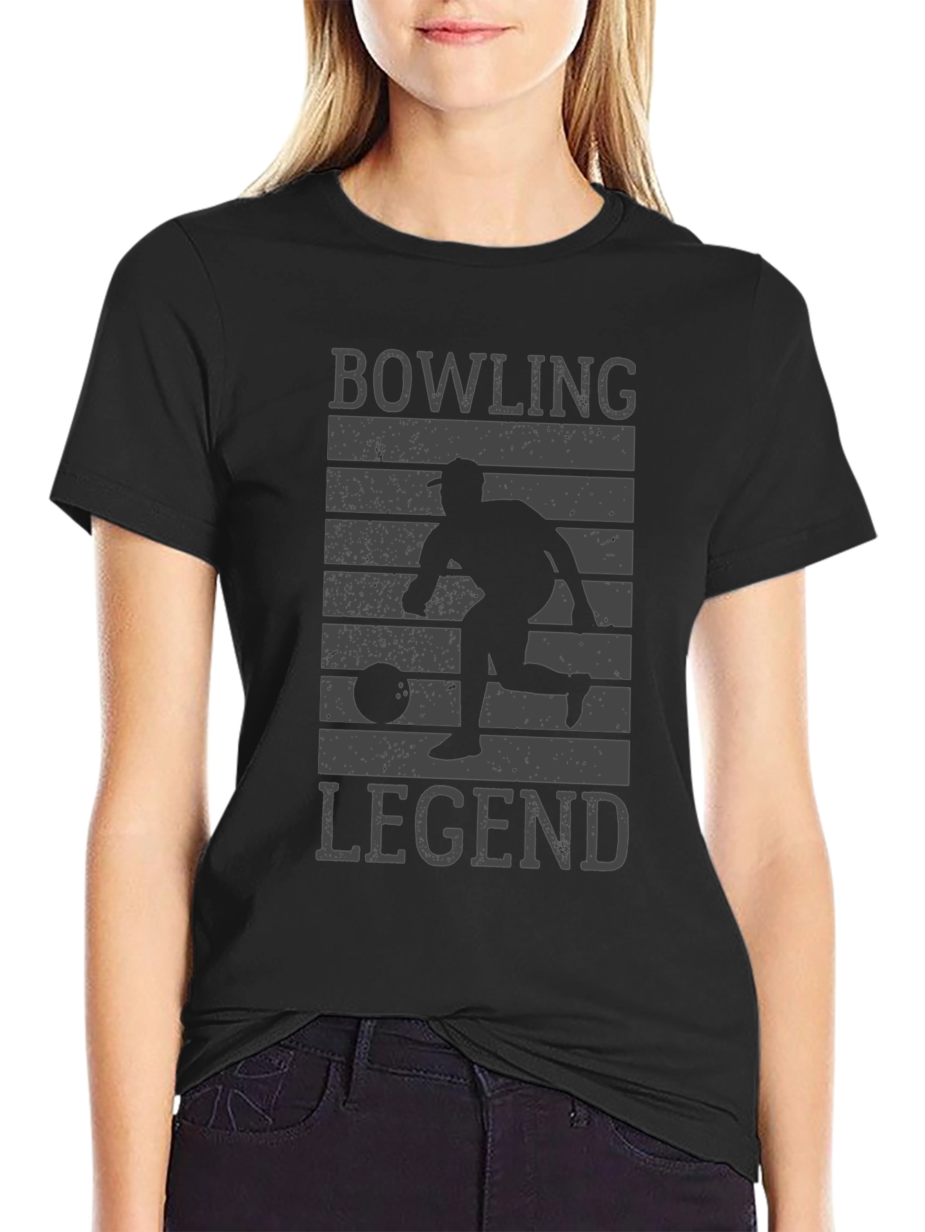 Bowling Legend Graphic Tee - Black