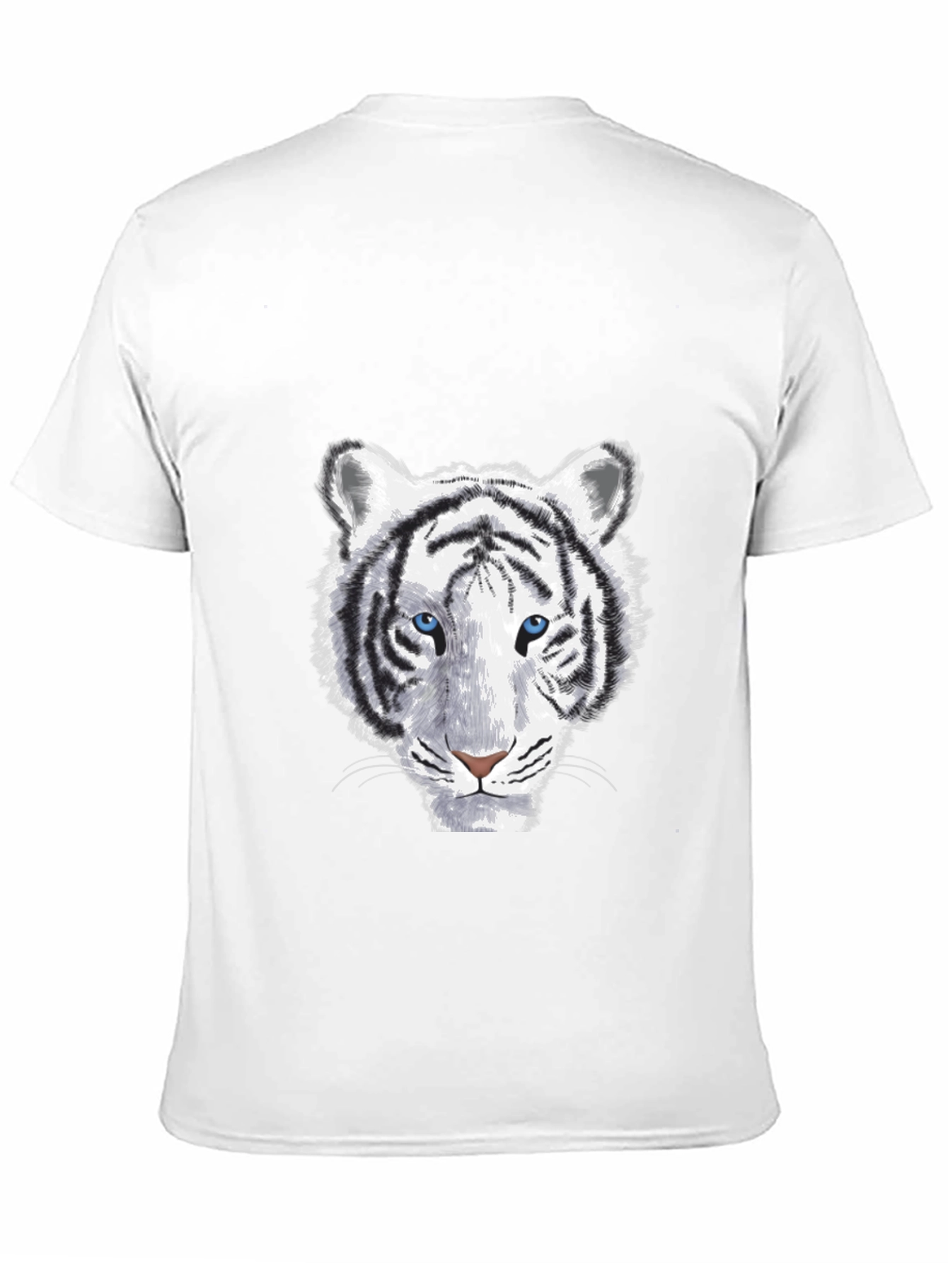 White Tiger Graphic Print Mens Black T-Shirt