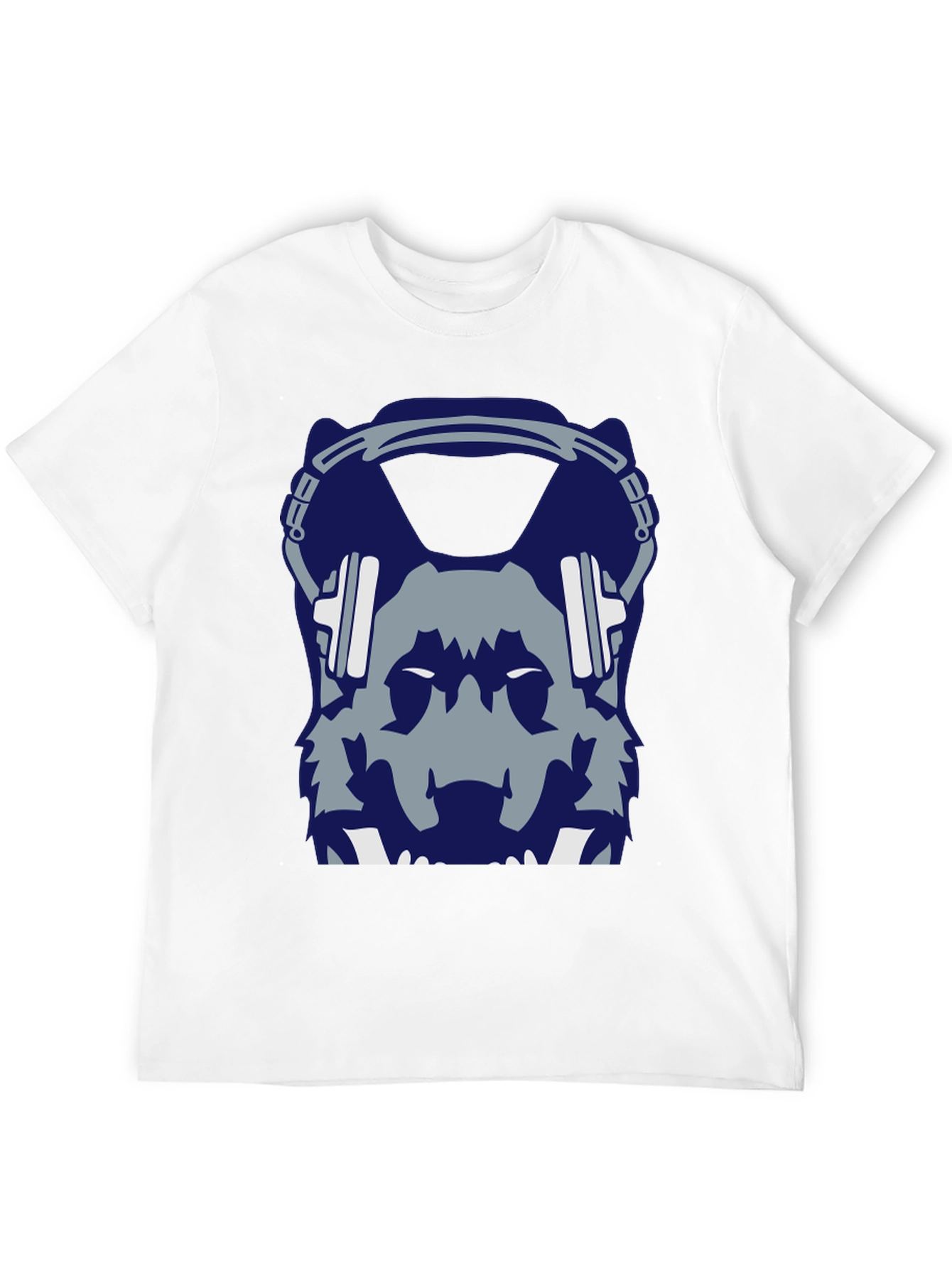 Wolf Headphone Graphic Black T-Shirt