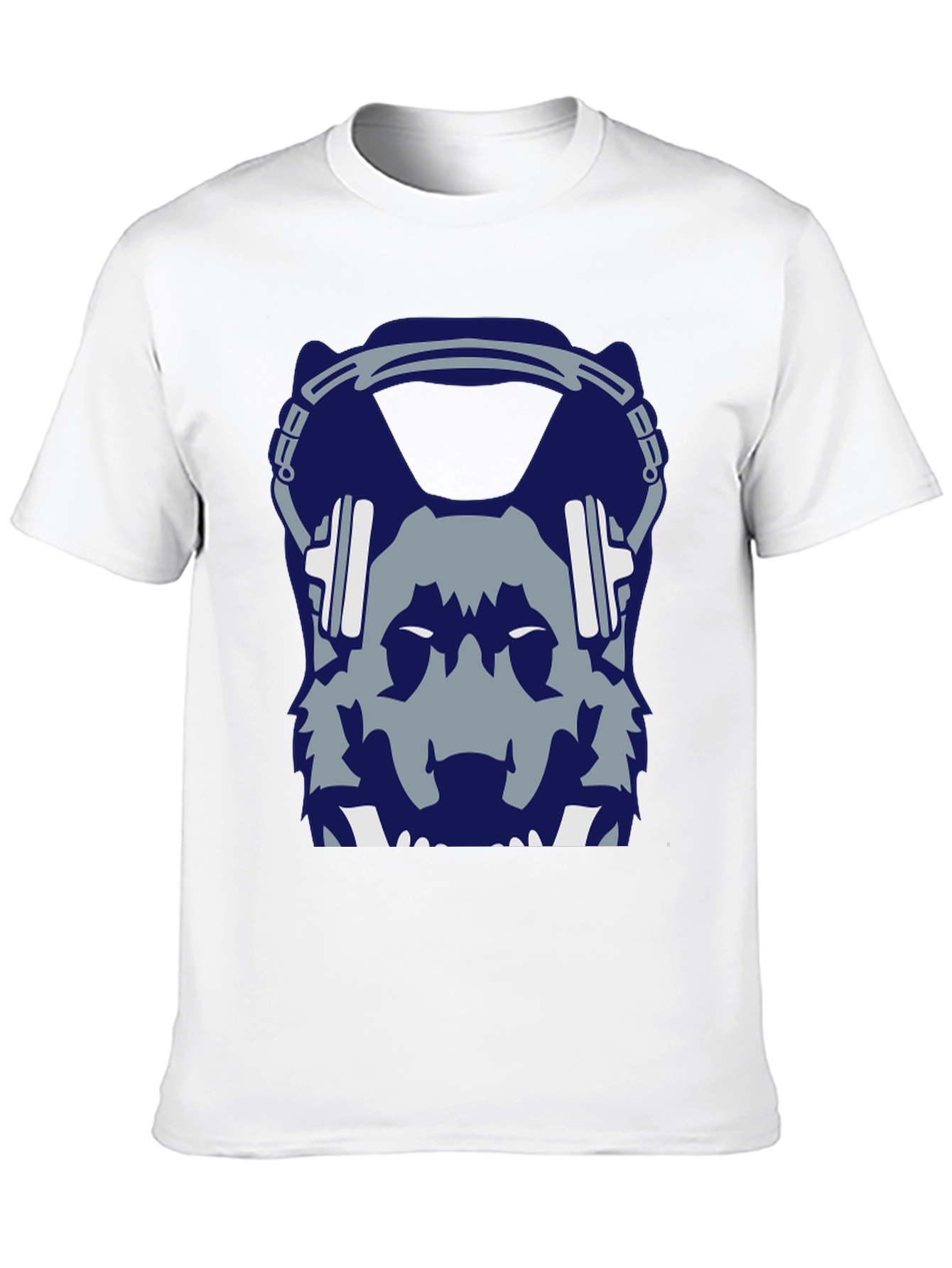 Wolf Headphone Graphic Black T-Shirt