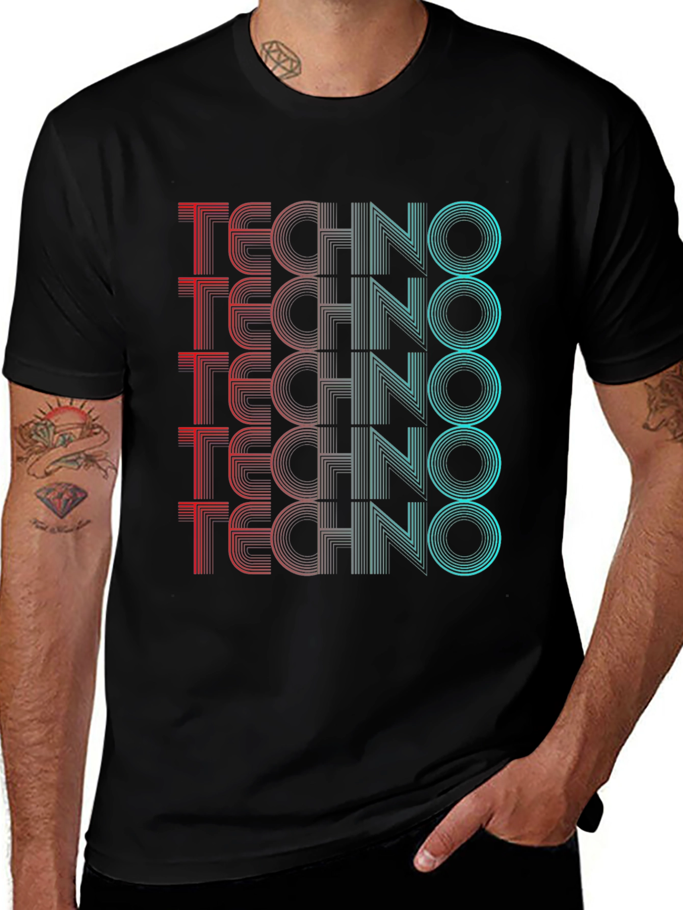 Retro Techno Graphic T-Shirt - Stylish Rave Wear