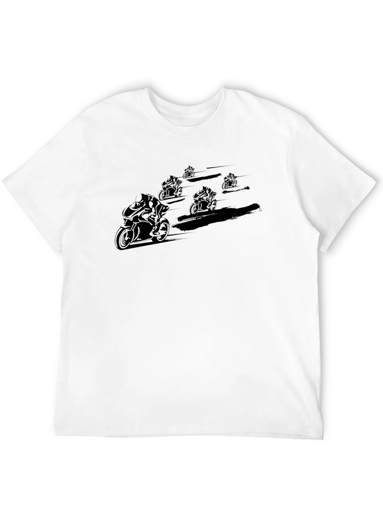 Black Motorcycle Racer Graphic T-Shirt