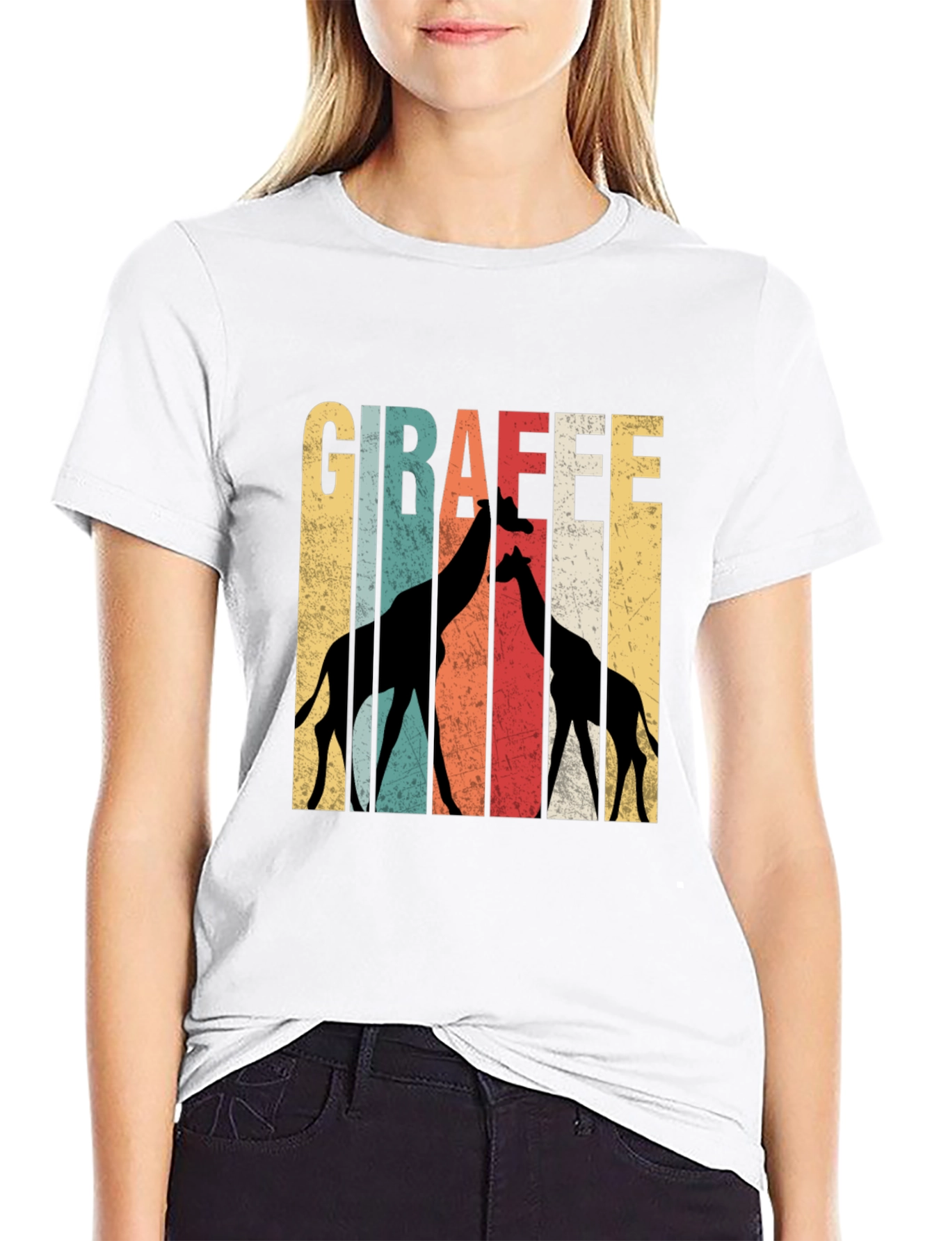 Retro Giraffe Silhouette Graphic Tee - Unisex