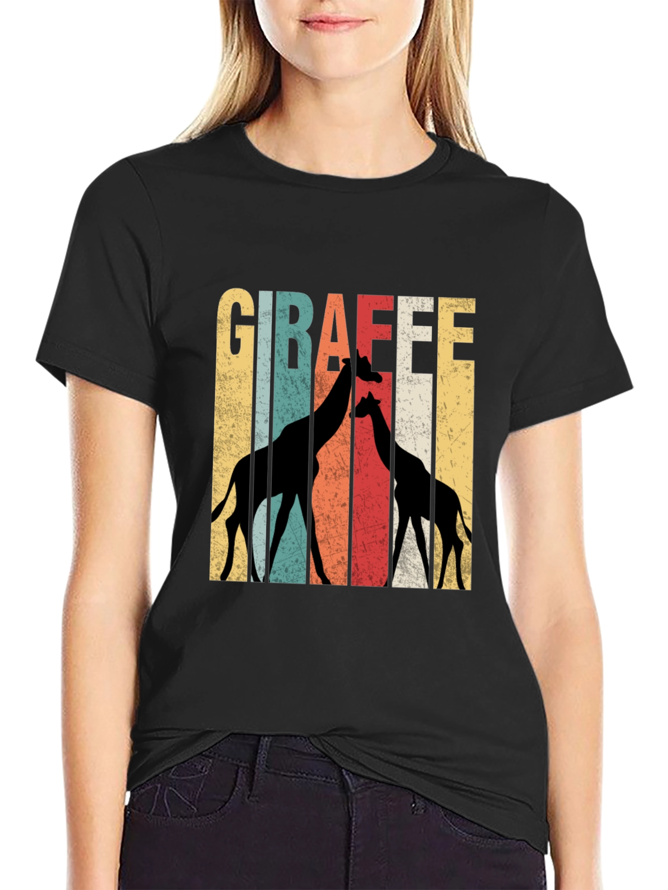 Retro Giraffe Silhouette Graphic Tee - Unisex