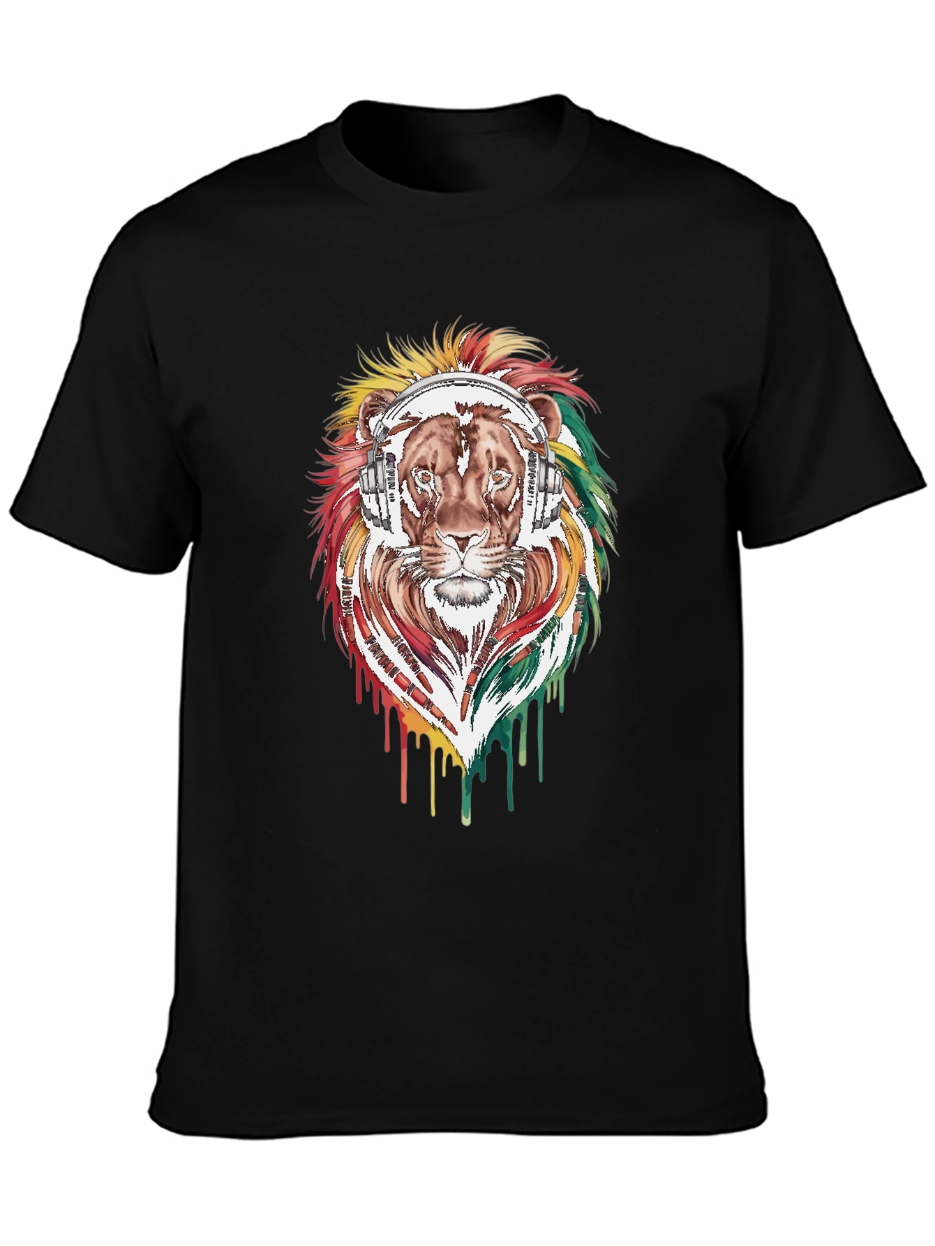 Lion Headphone Graphic Tee - Reggae Vibes
