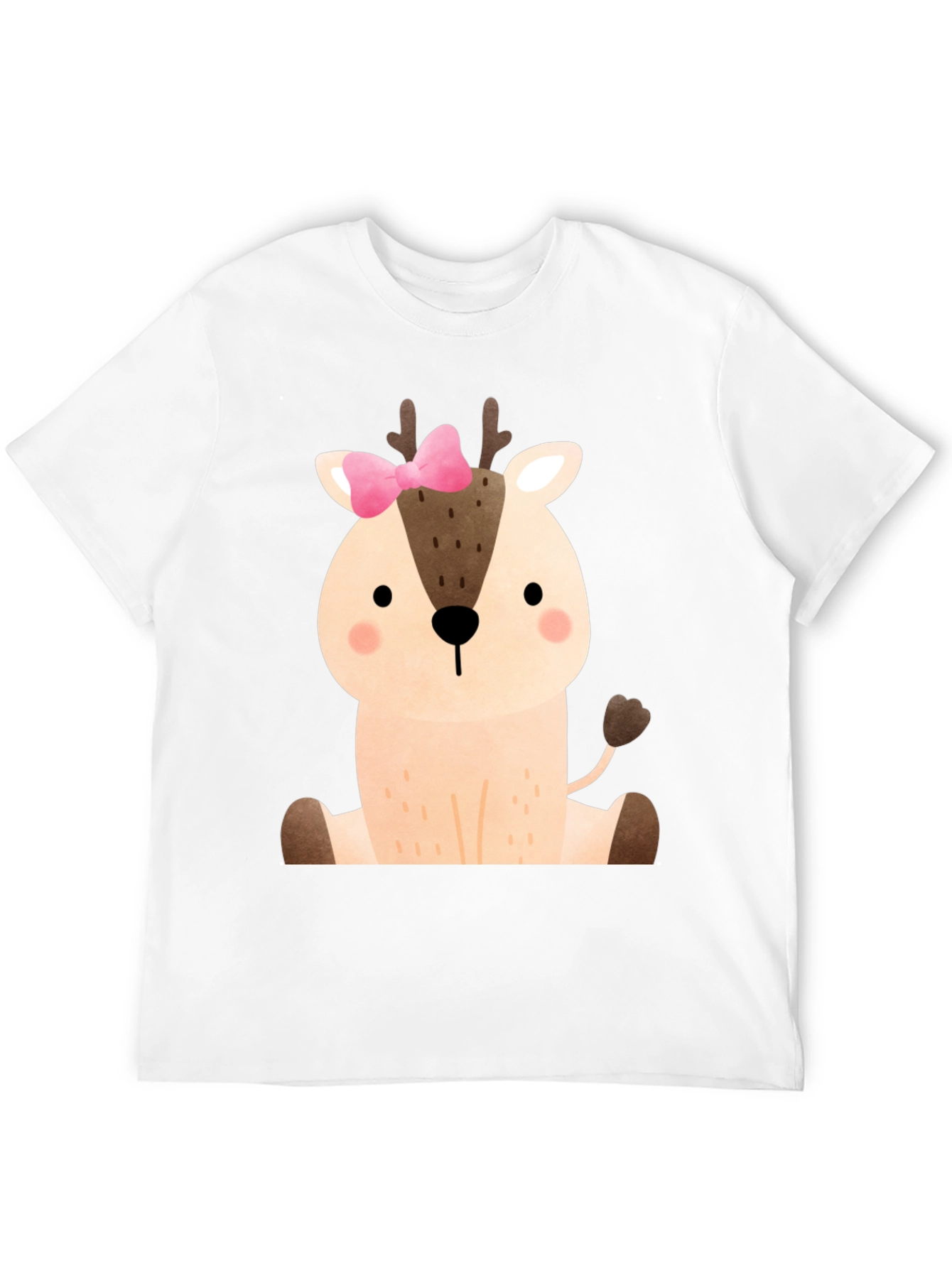 Cute Deer with Bow Graphic T-Shirt