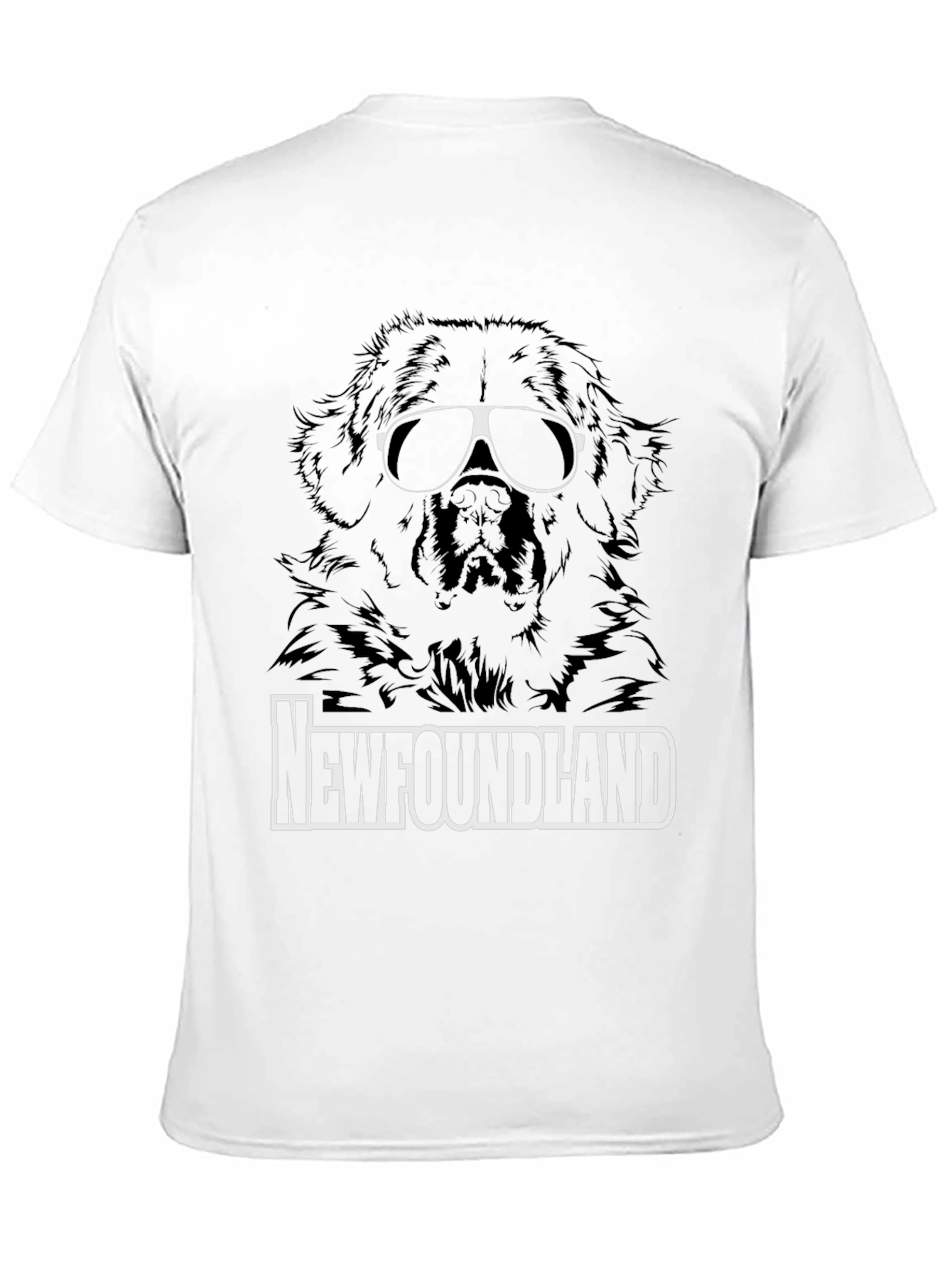 Newfoundland Dog Sunglasses Graphic T-Shirt