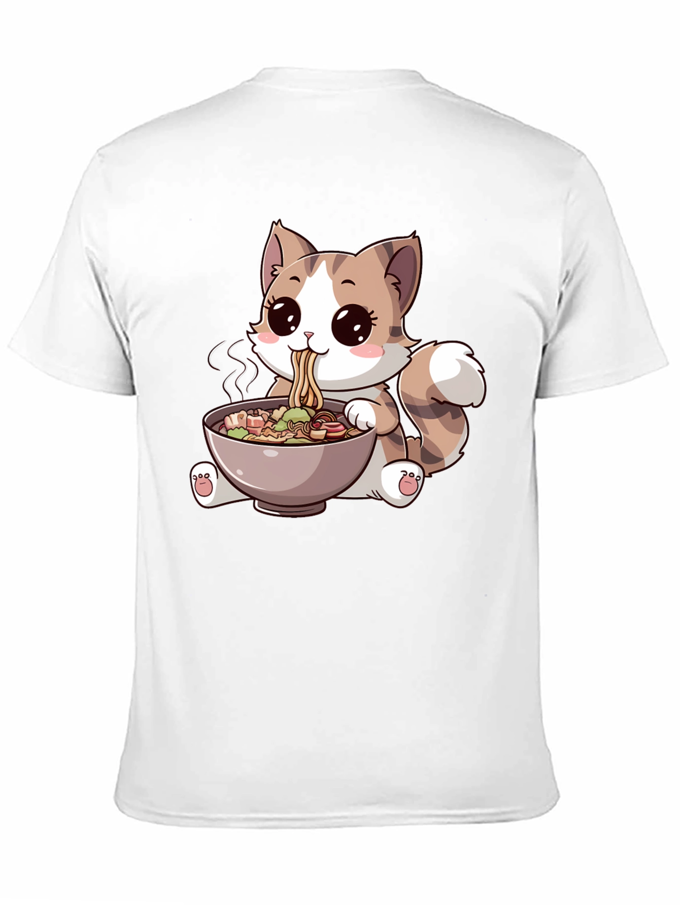Cute Cartoon Cat Ramen T-Shirt