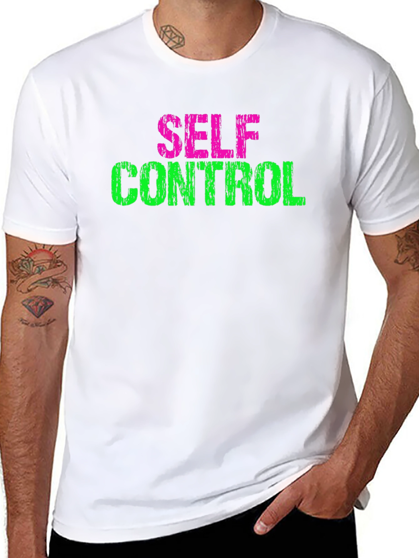 Self Control Graphic Tee - Black Cotton T-Shirt
